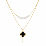Alkyara Lucky Clover Pearl Necklace