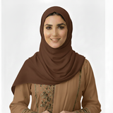 Georgette Hijab – Carob Brown
