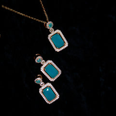 Alkyara Royal Rectangular Pendant Set